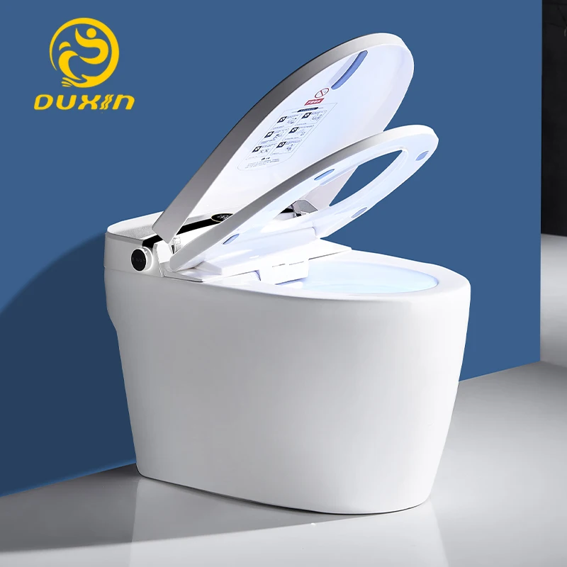 

Умный Унитаз цельный без ограничения давления воды Автоматическая откидная крышка унитаз Мгновенное нагревание мужские ноги чувство 110 В е...