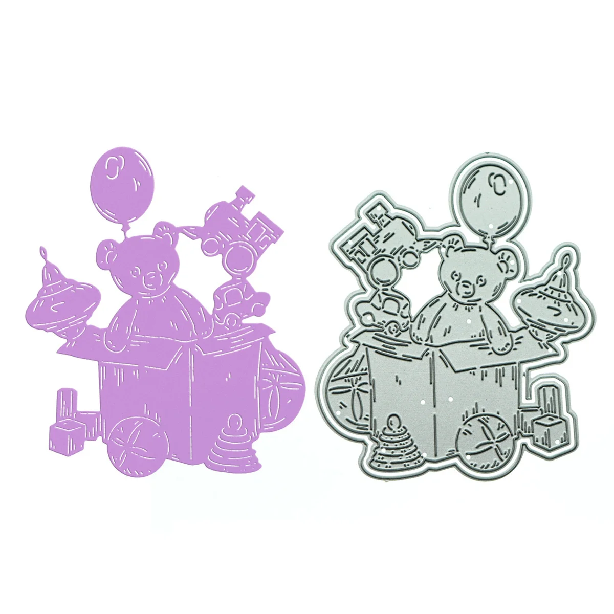 

Штамп для тиснения для самостоятельной сборки карты памяти Мишка Тедди в корзине шаблон металлический трафарет декоративная высечка Скрап...