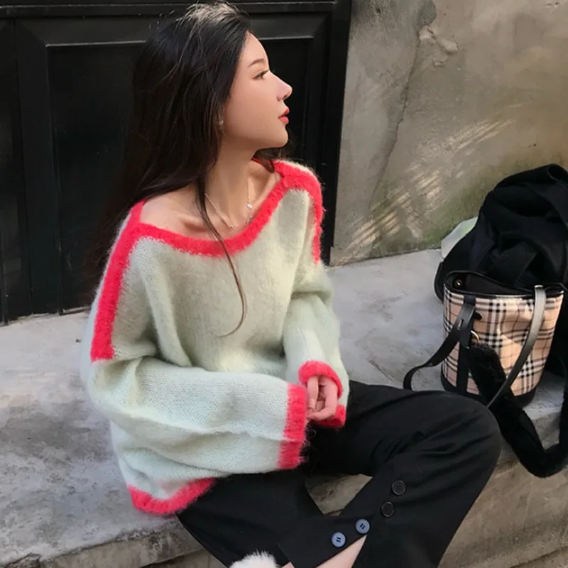 Женский универсальный топ с круглым вырезом осень 2024 корейский шикарный