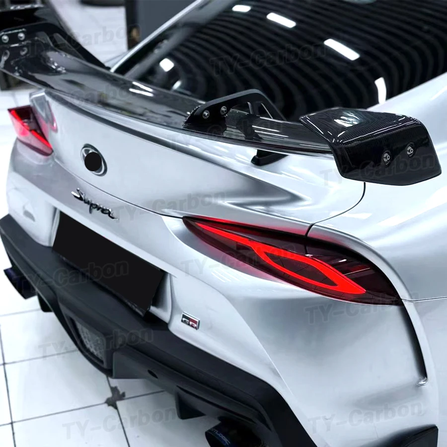 Фото Для Toyota Supra MK5 A90 A91: задний спойлер из настоящего карбона, гоночное крыло GT, обвес, 2019+ FRP №4