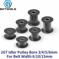 gktools gt2 2gt 20 teeth synchronous timing wheel idler pulley bore 3456mm with bearing for 610mm belt 3d printer accessoris
