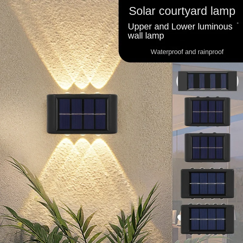 

Solar Wall Lights Fence Up Down LED Sunlight Lamps Outdoor Waterproof Solar Stairs Wall Lamp for Backyard Garden Garage Pathway