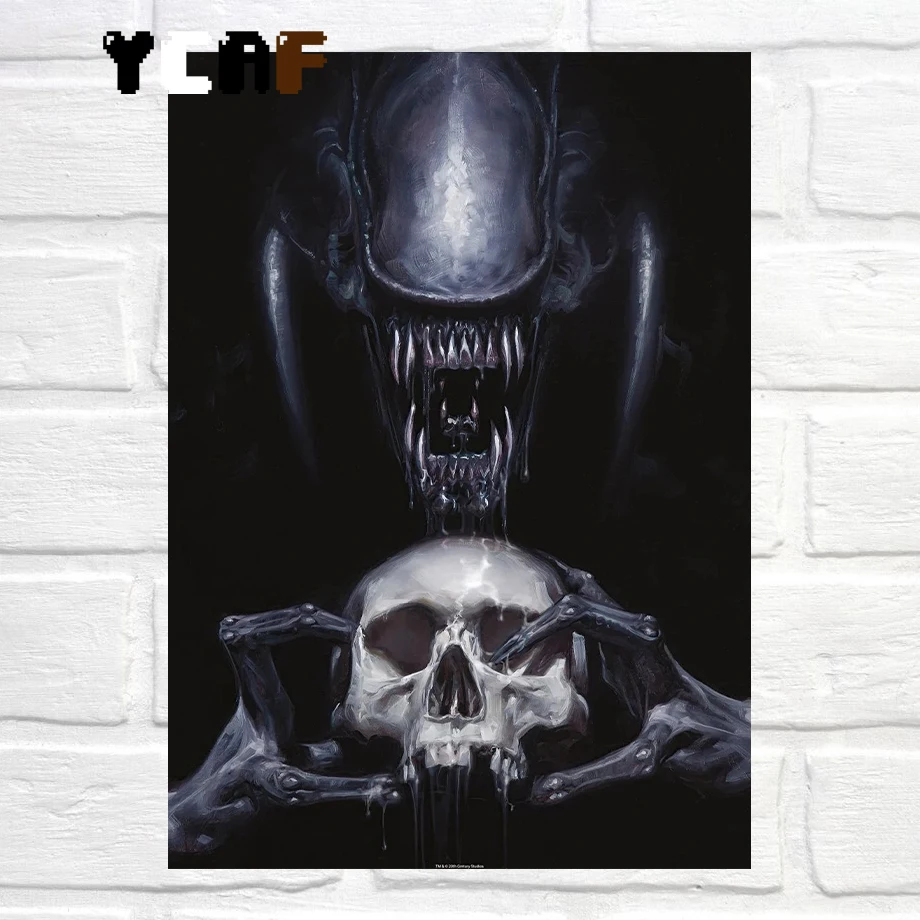 

Художественный принт "Люди против инопланетянина" на канве