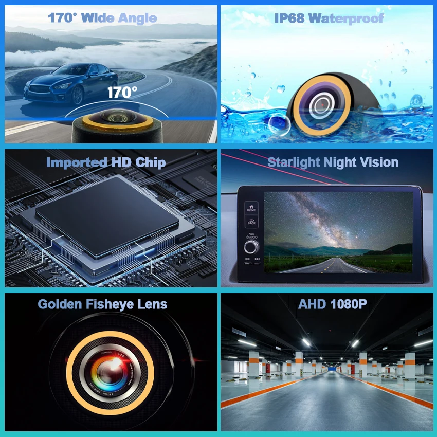 Золотые линзы CCD AHD 1080P фото логотипа автомобиля для Toyota Land Cruiser I20 Fj Prado 150 2008 ~ 2018