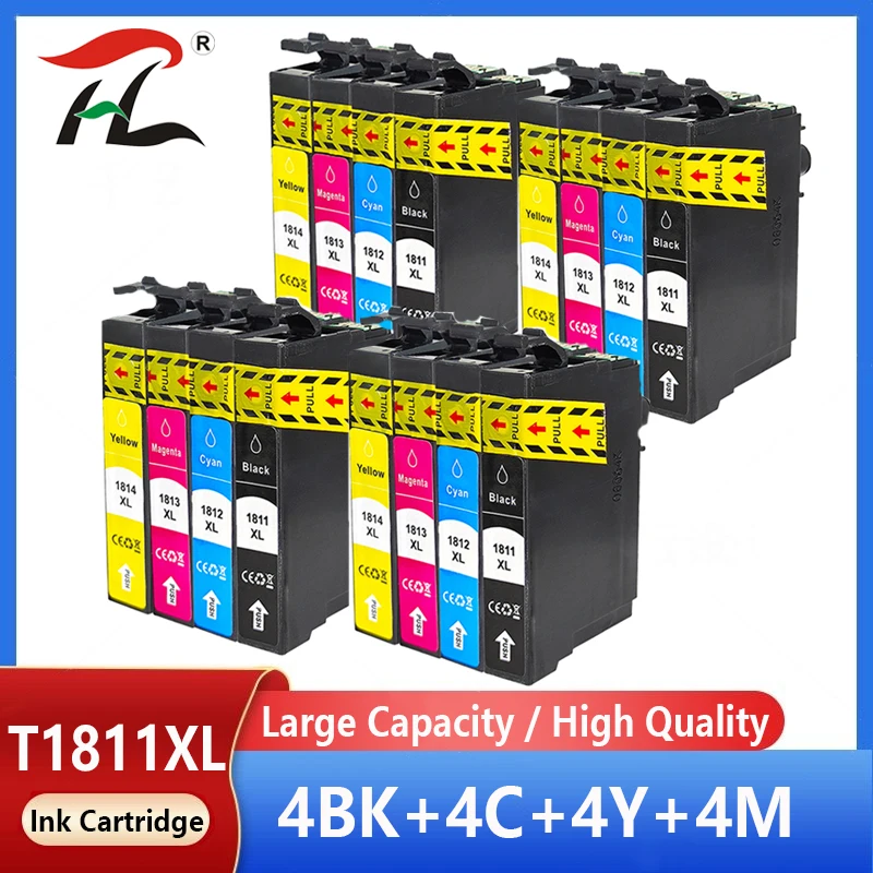 

Ink Cartridges For Compatible EPSON 18XL T1811 T1814 For Epson XP-415 XP-30 XP-102 XP-202 XP-205 XP-302 XP-305 XP-402 Printer