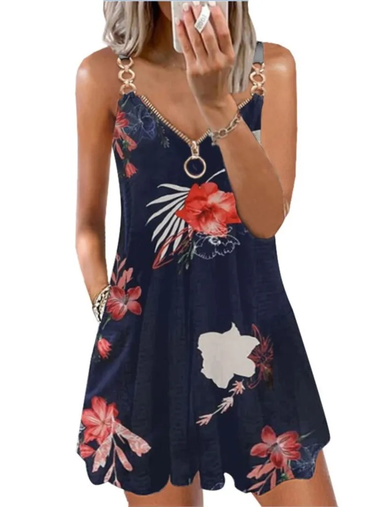 Новое летнее мини-платье с принтом спагетти для женщин модное сексуальное платье