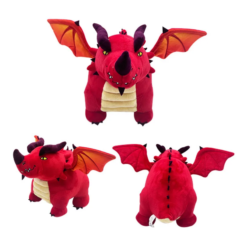 

25cm Themberchaud Plush Toy Cute Cartoon Anime Red Dragon Doll Soft Plushie Stuffed Animal Pillow For Kids Birthday Gift