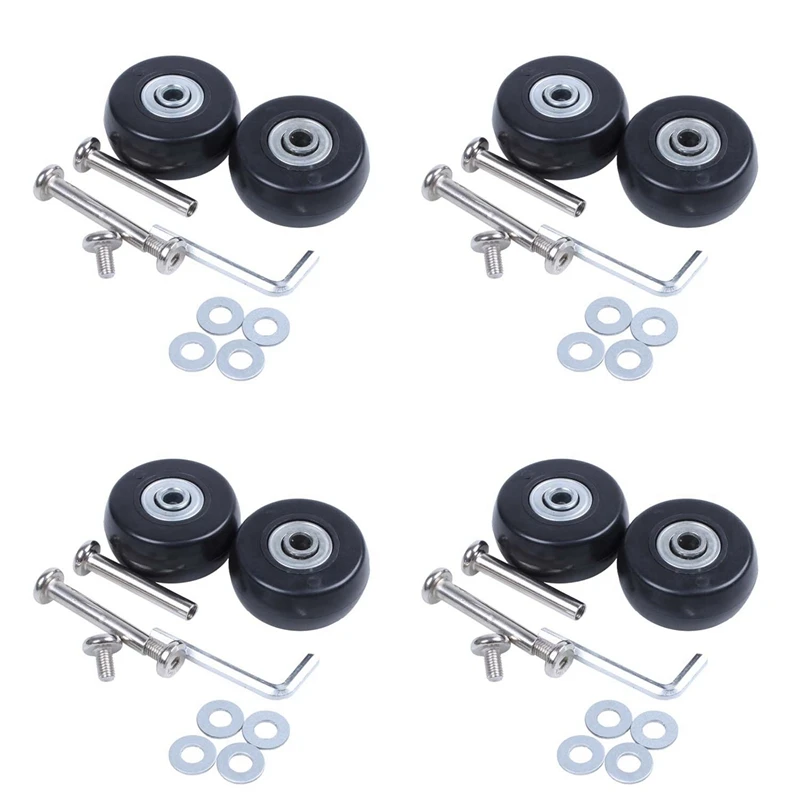 

8 Sets Of Luggage Suitcase Replacement Wheels Axles Deluxe Repair Tool OD 40Mm