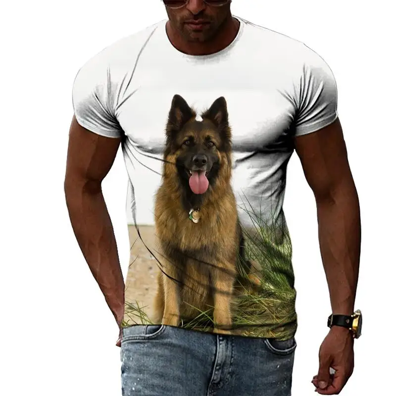 

Collie Dog Human Friend Summer Thin Trends Men's And Women's T-Shirts HD 3D Print Hip Hop Style Round Neck Tees Short Sleeve Top