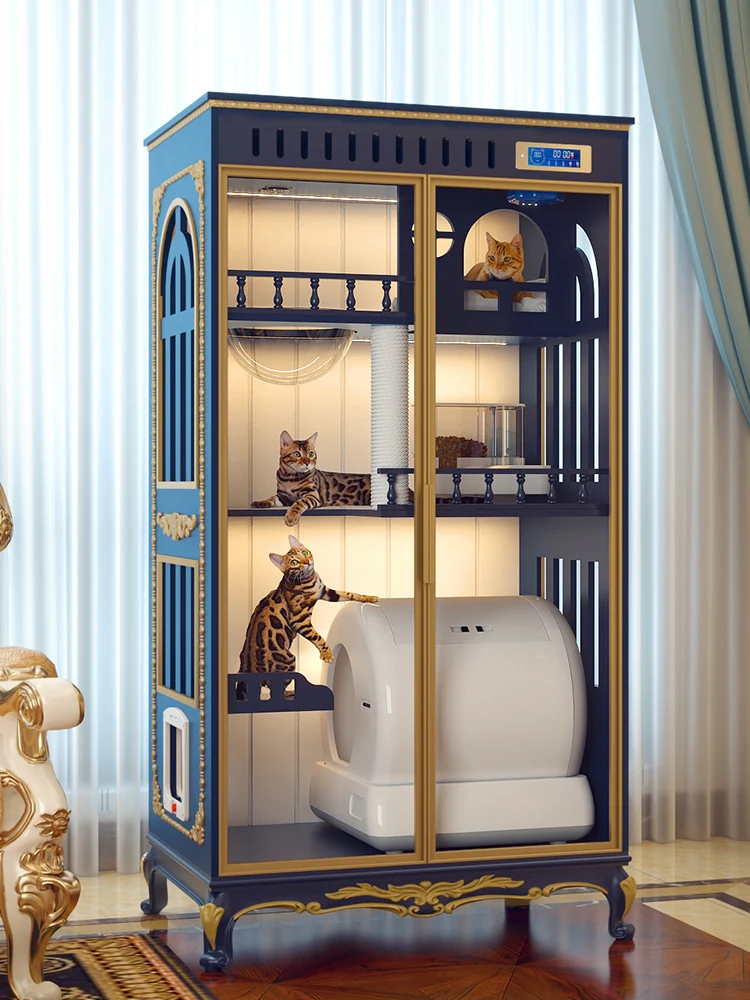 Трехэтажная вилла для кошек домашняя клетка домик из массива дерева большая