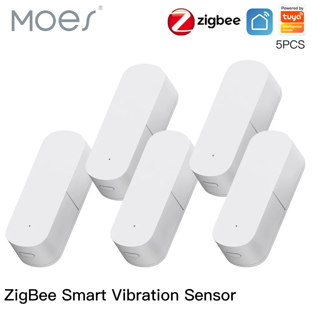Moes Zigbee Smart Vibration Sensor Detection,Tuya Smart Life APP Notification,Real-Time Motion Shock Alarm,History Record