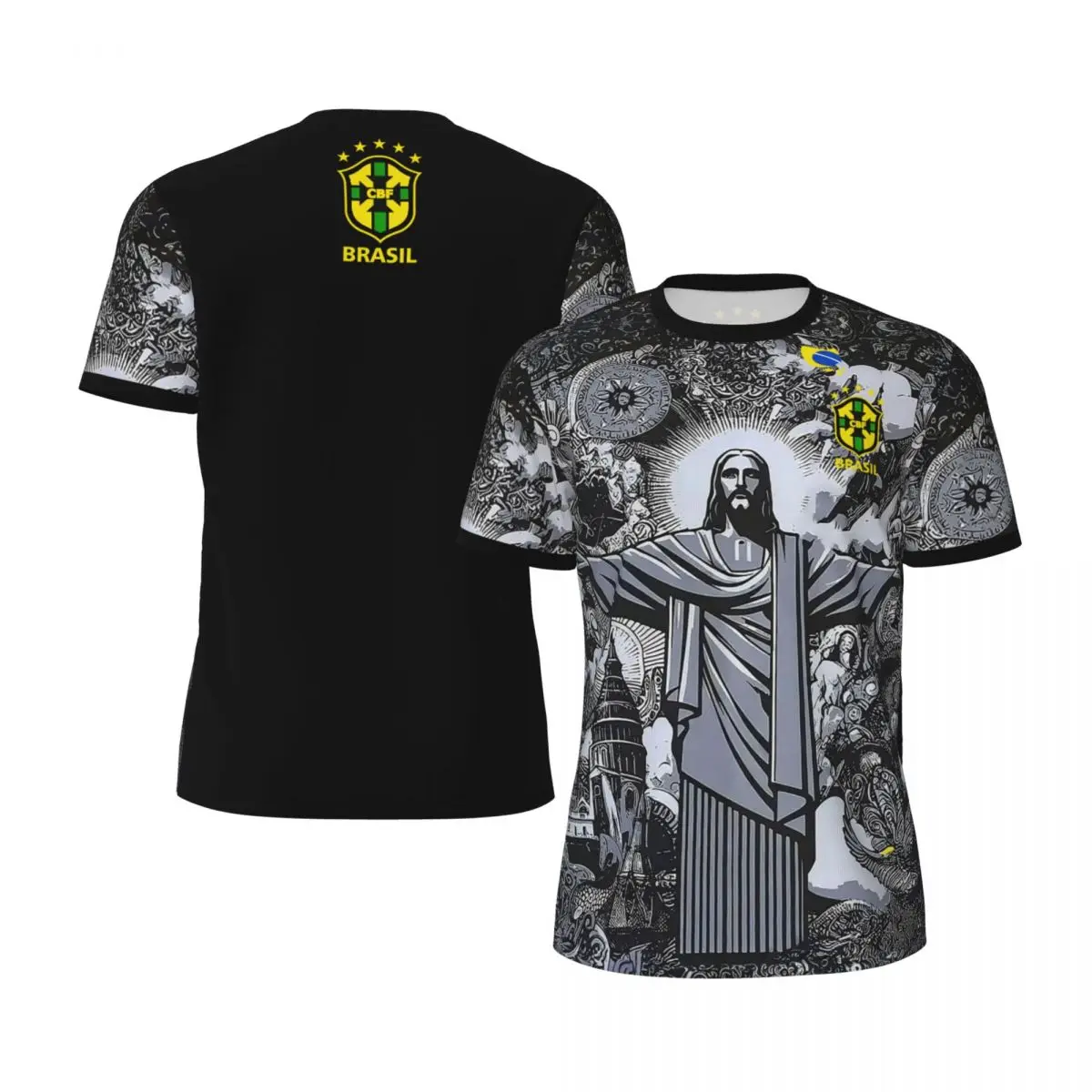 Футболка для тренировок по футболу с изображением Иисуса из Бразилии