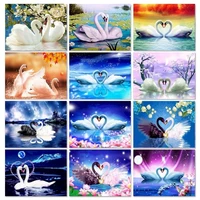 gatyztory swan picture painting by numbers acrylic paint handpainted painting by number animals for diy gift wall art picture ar