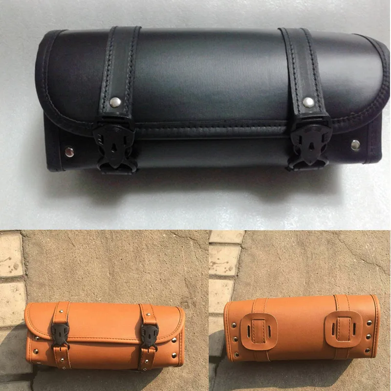 

For Motorcycle Pannier Saddle Bags Tool Motorcycle Cruiser Tool Bag Fork Barrel Shape Handlebar Front Fork Bag Black Luggage Bag