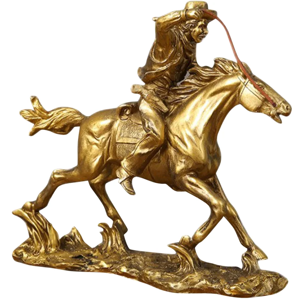 

Horse Statue Model Sculpture Figure Resin Figurine Animal Ornament Decoration Cowboy Riding Farm Shui Feng Walking Running