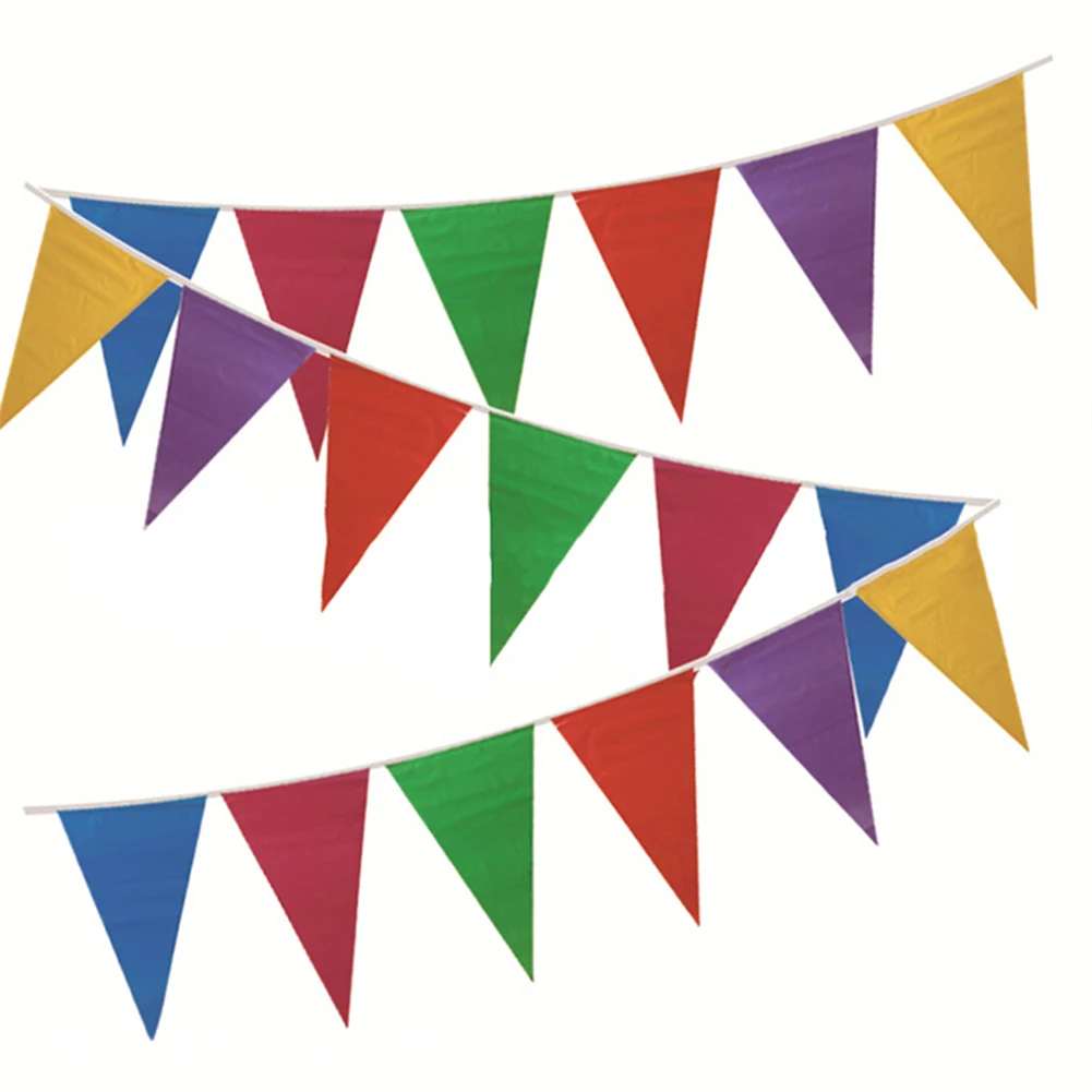 

Garden Flag Colored Flag Baby Showers 30 Meters Colored Flag Colorful Garden Bunting Outdoor Bunting Polyester