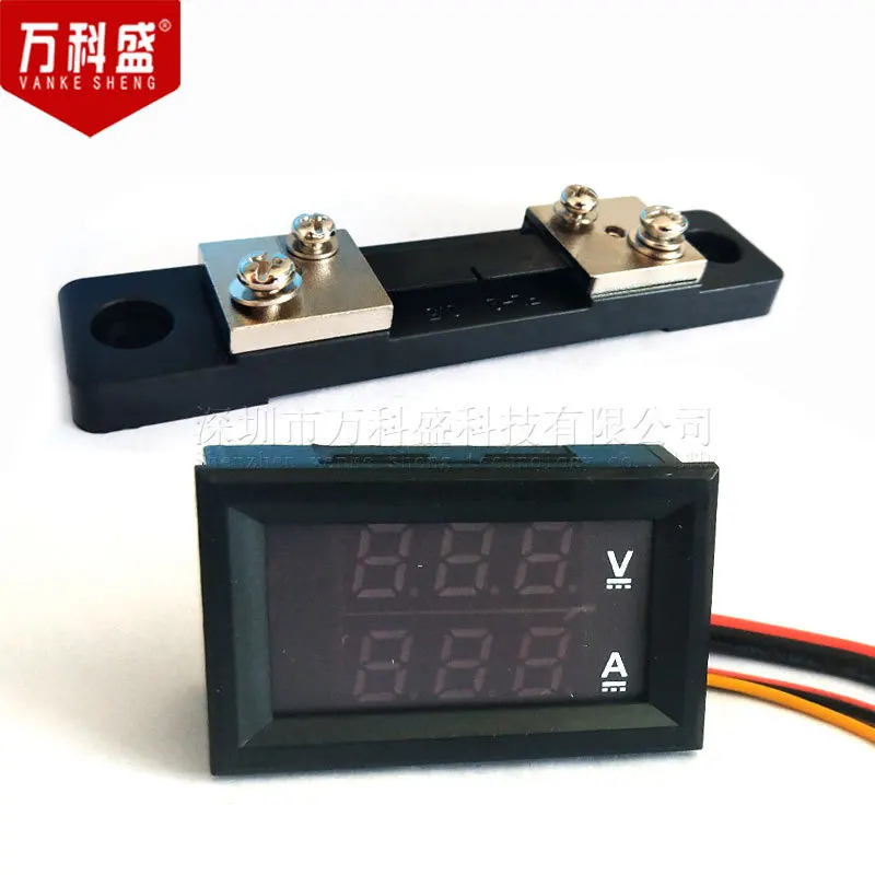 Цифровой вольтметр Амперметр постоянного тока 0-100 в 10 А 50 двойной дисплей