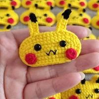 anime pokemon pikachu cartoon hair pin wool handmade knitted barrettes children cartoon hairpin 2 pcs