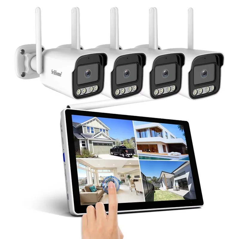 Фото 【Хит продаж】2025 NVS010+4*IPC065 HD 5 МП, двухсторонняя аудиосвязь, полноцветное ночное видение, отслеживание гуманоидов, Wi-Fi система сигнализации, беспроводная NV-система №2