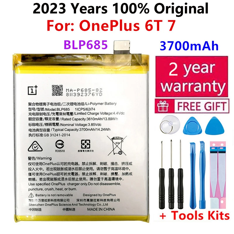Оригинальный сменный аккумулятор для телефона OnePlus 6T 7 A6010 BLP685 3700 мАч высококачественные Сменные литий-ионные батареи Бесплатные инструменты