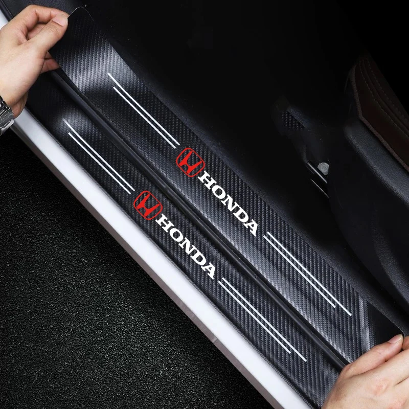 Фото Защитная наклейка из углеродного волокна на порог двери автомобиля для Honda FIT Insight Vezel Civic CRV Accord CRZ CRX Jazz HRV Stepwgn Pilot Odyssey №2