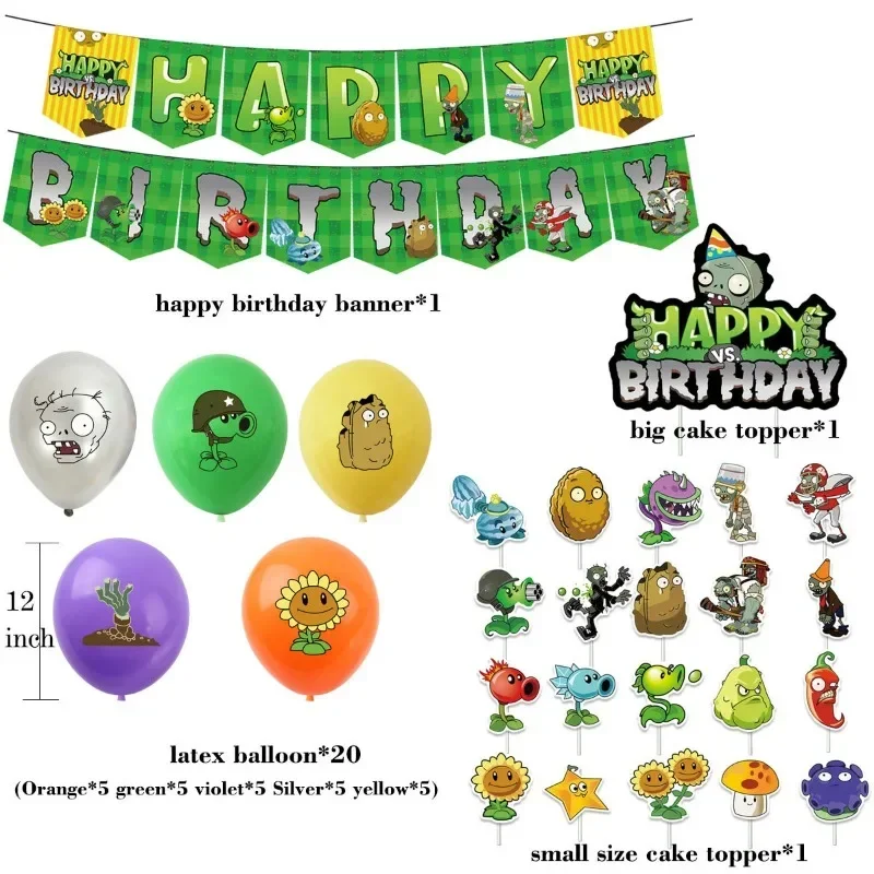 Plants Vs. Zombies Game Theme Birthday Party Layout Scene Decoration ...