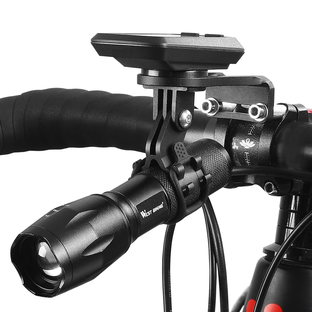 

WEST BIKING Outdoor Telescopic Cycling Headlight Low Strong Brust Lighting Modes Multifunctional Bicycle Front Light Bracket Set
