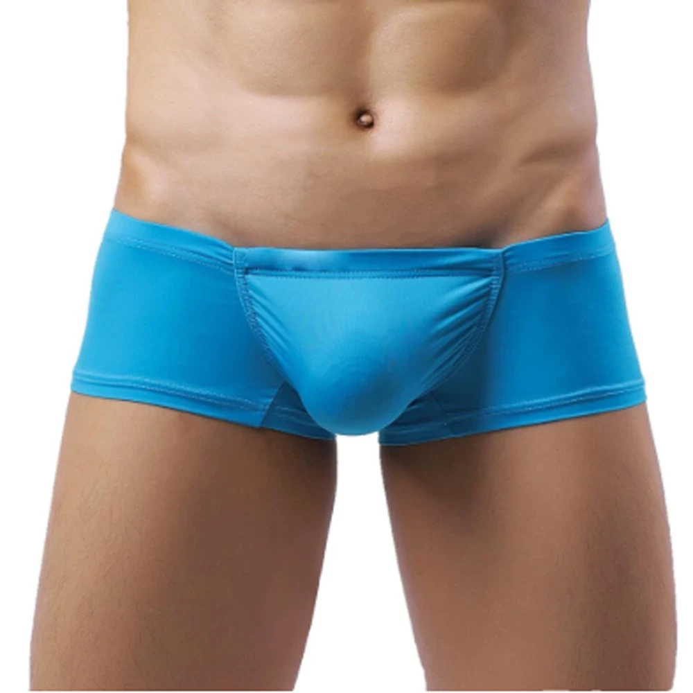 

Sexy Men Underwear Boxers Solid Thin Ice Silk Panties Man Breathable Low Waist U Convex Pouch Underpants Male Cueca Calzoncillo