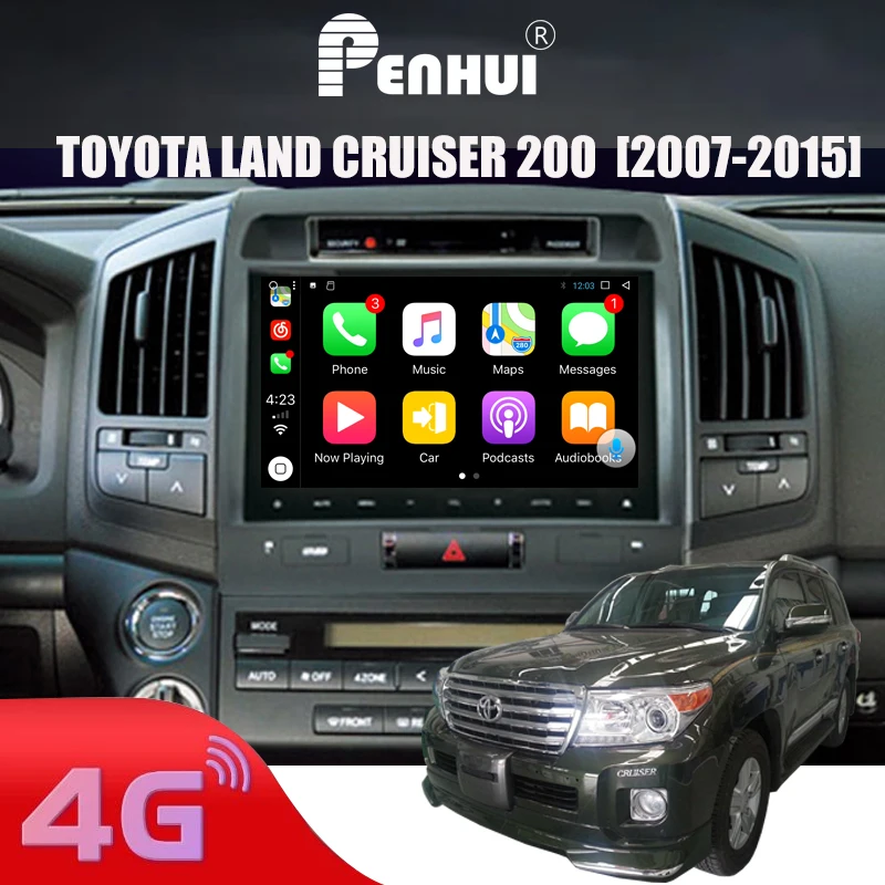 

Автомобильный DVD-плеер для Toyota Land Cruiser 200 (2007-2015), автомобильное радио, мультимедийный видеоплеер, навигатор GPS, Android 10, Penhui & Redpower