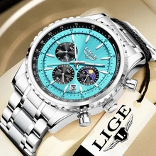 2023 LIGE Top Brand Luxury New Men Watch Quartz Man Watches Waterproof Luminous Watch for Men Date Chronograph Sport Wristwatch