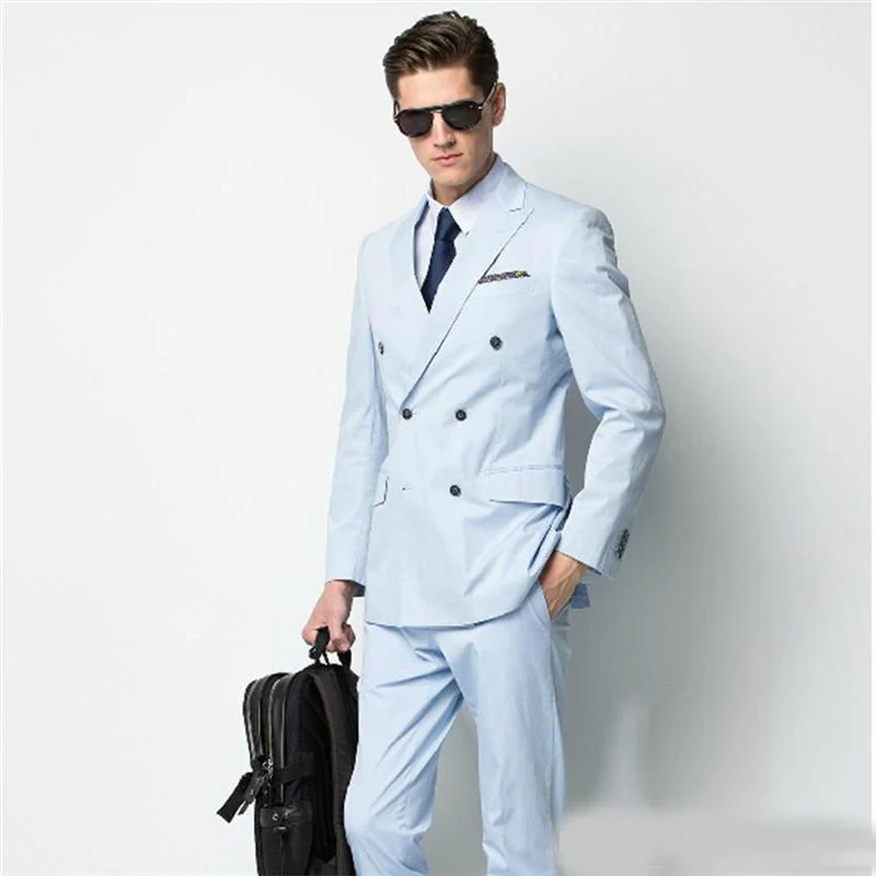 

2022 New Slim Fit Business Men Suits Wedding Groom Wear Tuxedos 2 Pieces (Jacket+Pants) Bridegroom Suits Best Man Prom Wear