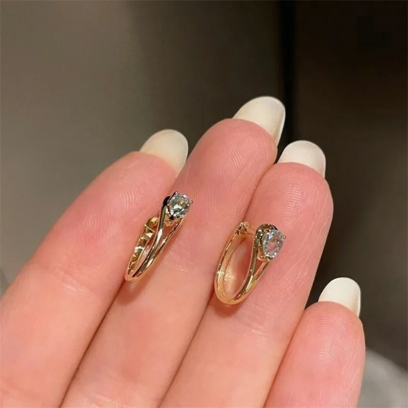 Модные серьги-кольца с цирконием и каплями воды для женщин девочек аксессуары