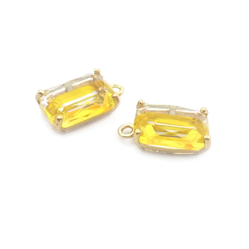 6 шт. прямоугольные подвески-ожерелья и сережки цвета 18-каратного золота