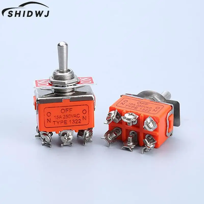 

3 Positions Momentary Toggle Switch (ON) OFF (ON) Spring Return 6 Pin Latching Switch Voltage Current AC 250V 15A