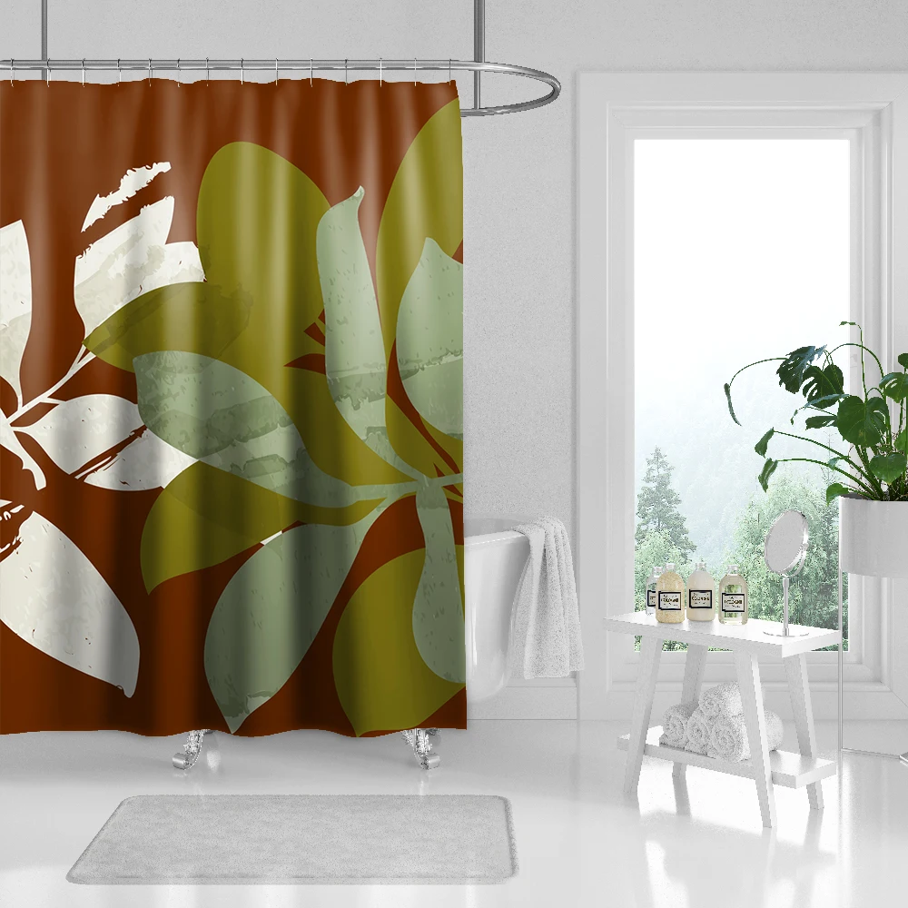 Stick Figure Leaves Shower Curtain Bathroom Shower Curtain With Hook Waterproof Polyester Fabric Print Decor images - 6