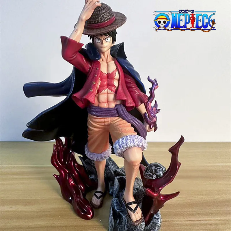 

25cm Anime One Piece Figures Luffy Model Dolls 4 Emperors Gk 2 Heads Action Figure Statue Decoration Collection Kids Toys Gifts