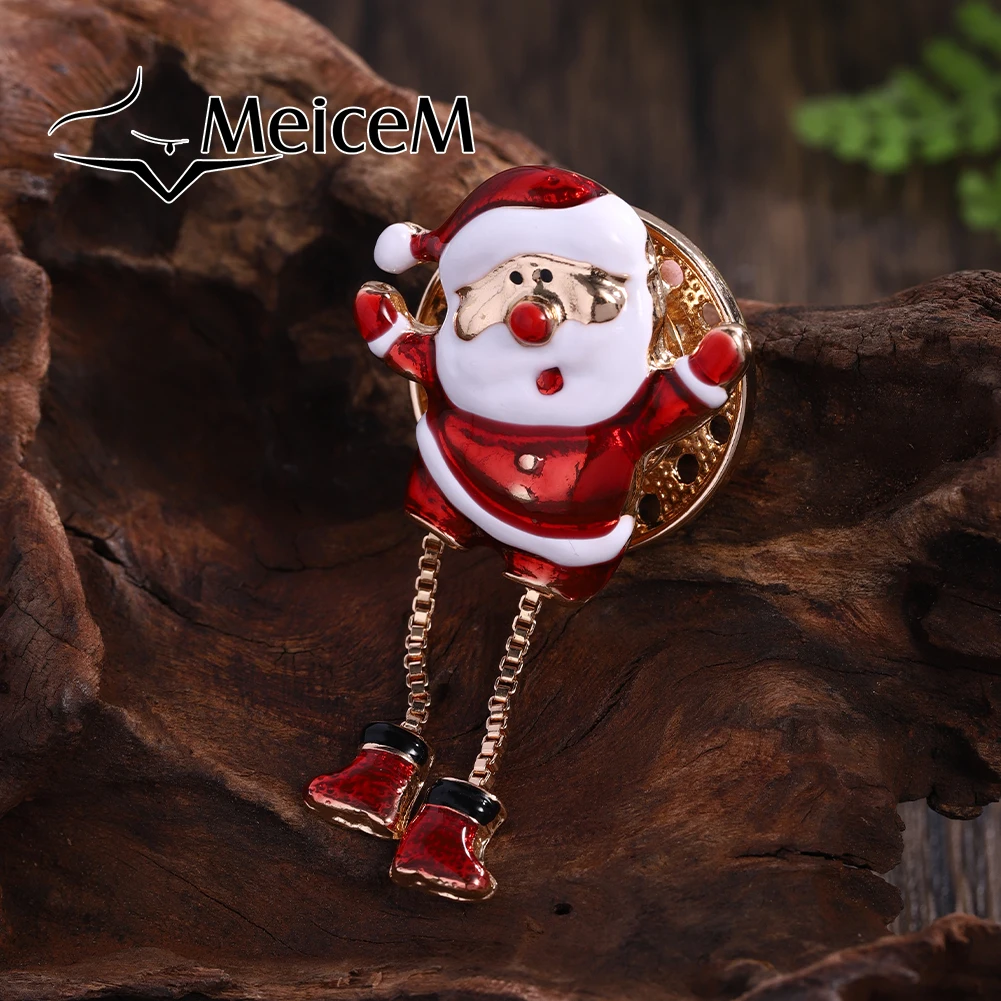 

New in Brooches Santa Claus Cute Accessories Strange Metal Lapel Pins Merry Year Christmas Gifts Pride Magnetic Brooch for Women