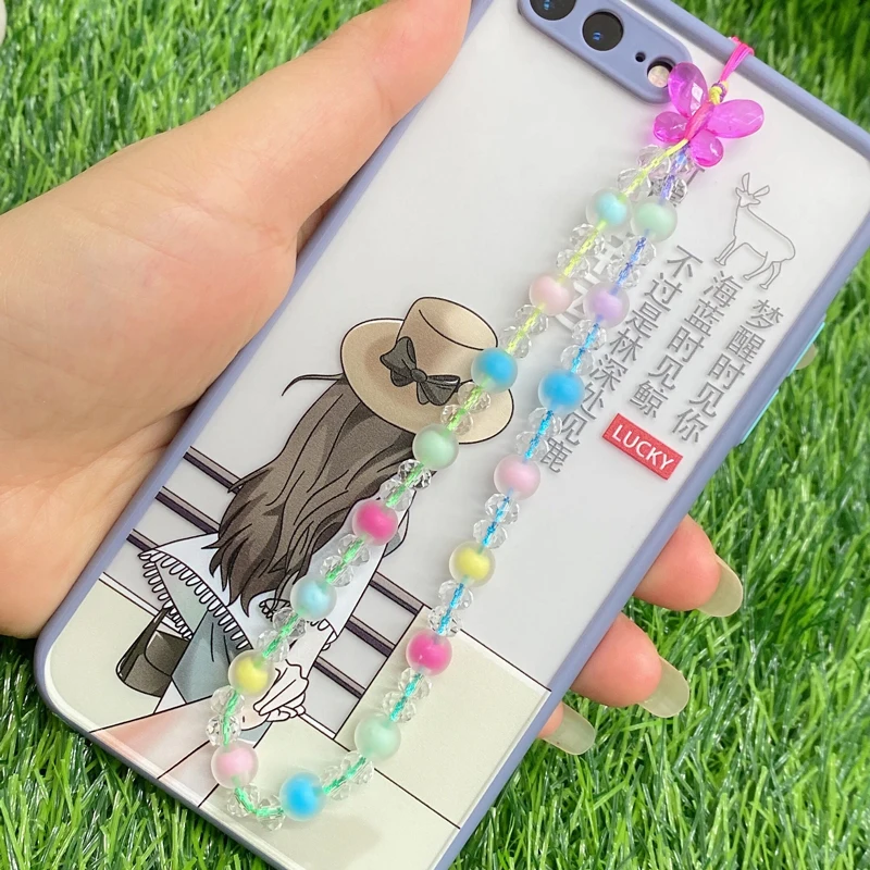 2022 Fashion New Hot Sale Mobile Phone Chain Color Sweet Romantic Smile Mobile Phone with Anti-lost Lanyard for Ladies