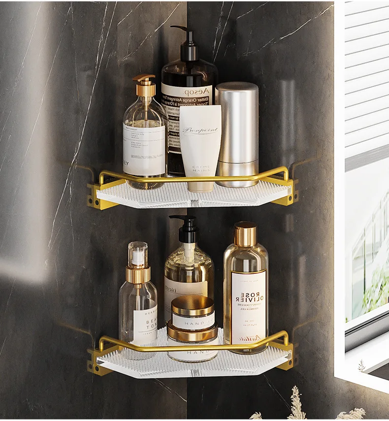

Alexkin bathroom rack hole-free bathroom tripod wall-mounted toilet storage rack shower new