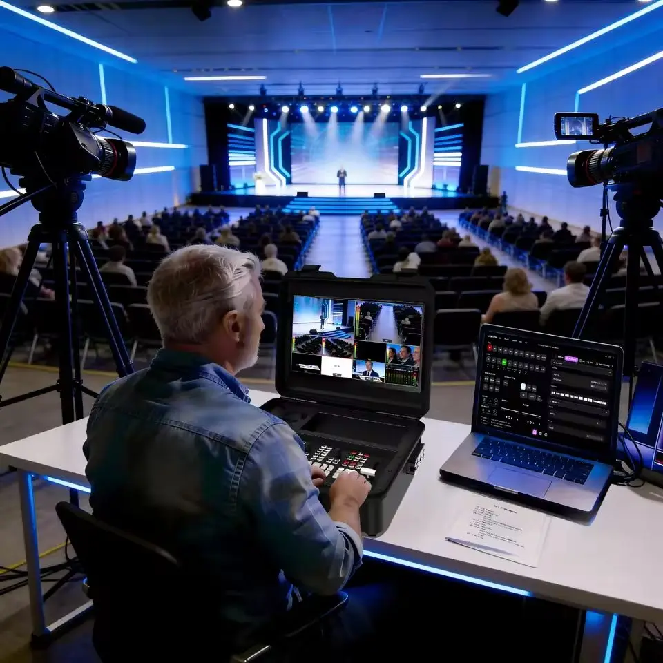 Фото Универсальная студия для прямой трансляции Osee GoStream Duet Pro с поддержкой нескольких камер, NDI, SRT, RTMP, потоковой передачи и аудиовходом XLR №3