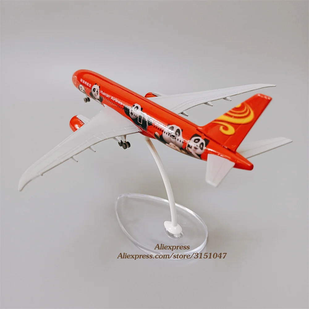 Красный металлический сплав 16 см China Hainan Airlines Боинг B787 KONGFU панда масштаб литая модель самолета модели самолета колеса