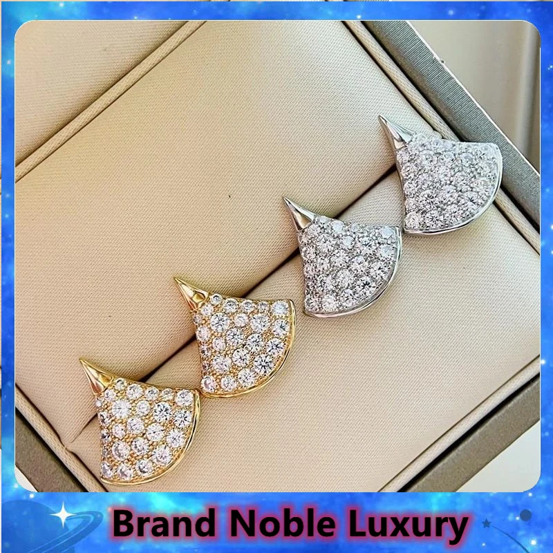 

Original S925 Sterling Silver Classic Sector Earrings Fashion For Women's Skirt Diamonds Ear Studs High Quality Luxury Jewelry