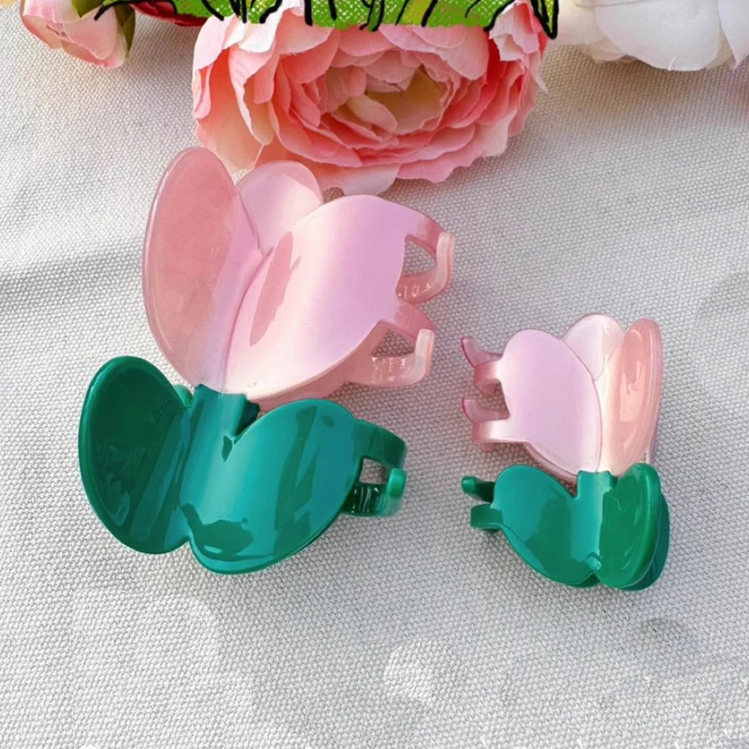 

Chic Tulip Hair Clip Claws For Women Girls Flower Acetate Hairpins Hair Barrettes Headwear Fashion Hair Accessories