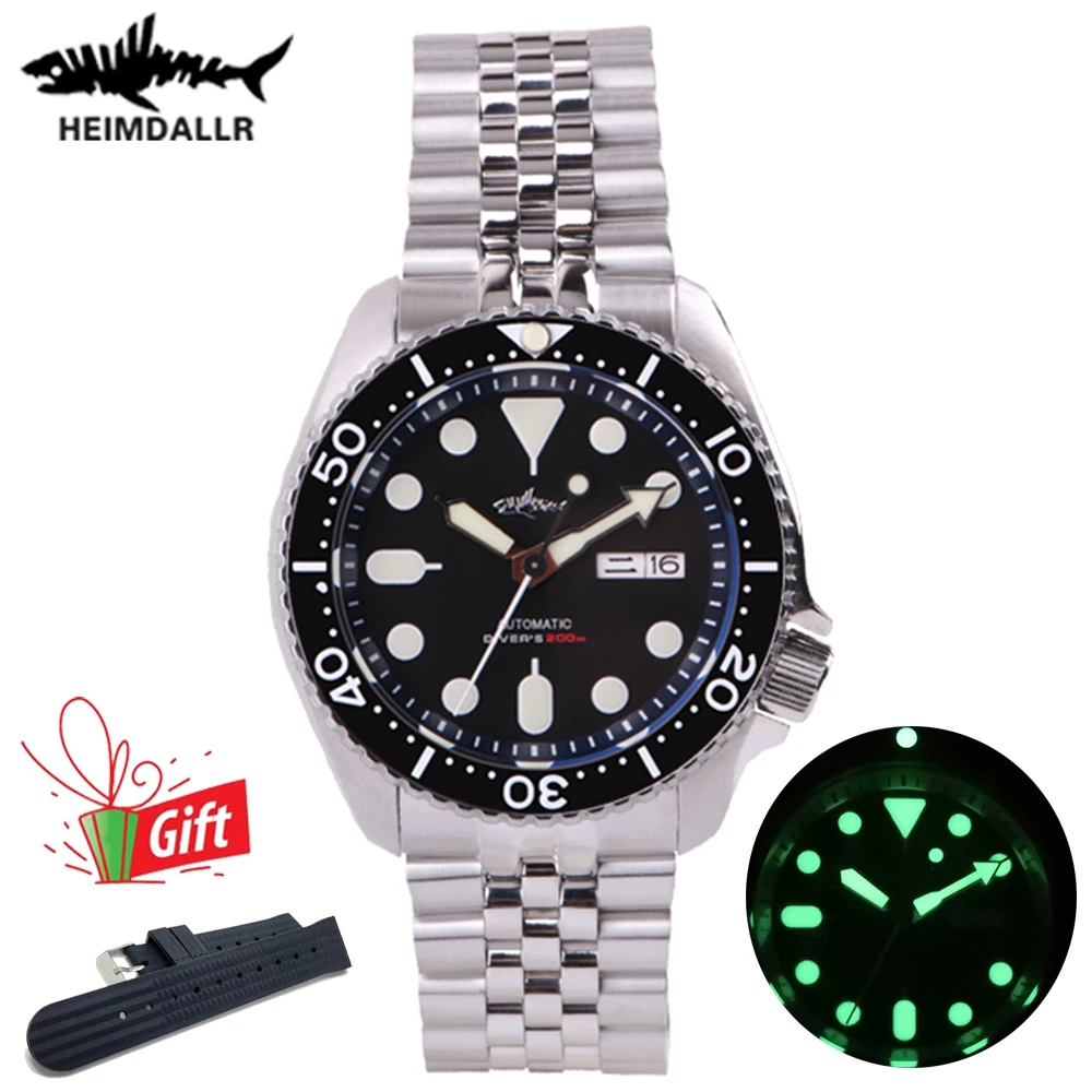 

HEIMDALLR Men's Diver Watch 316L Steel C3 Luminous Sapphire Glass 200M Waterproof NH36 Automatic Mechanical Watches SKX007