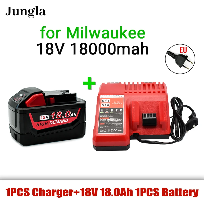 

2022 brand new original Milwaukee XC M18 m18b 18V 18000mah lithium ion 18.0ah Battery + charger for cordless tools