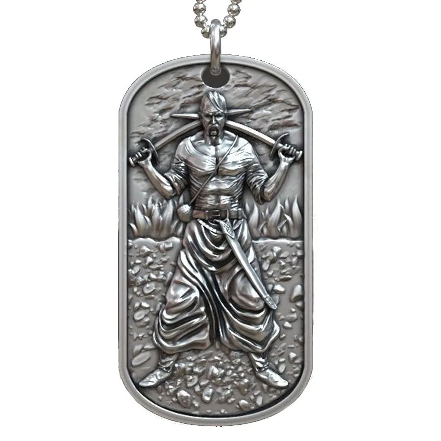 

Медальон солдатика воина Военная идентификационная бирка кулон 925 твердый Стерлинговое Серебро Высокая мода