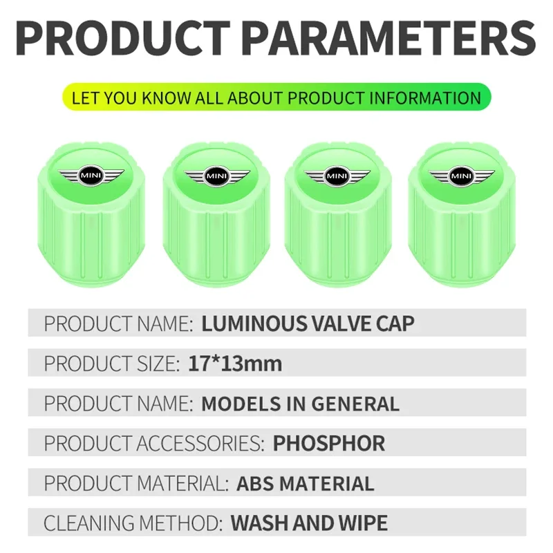 4 шт. светящиеся колпачки для автомобильных шин эмблема Стайлинг MINI Cooper