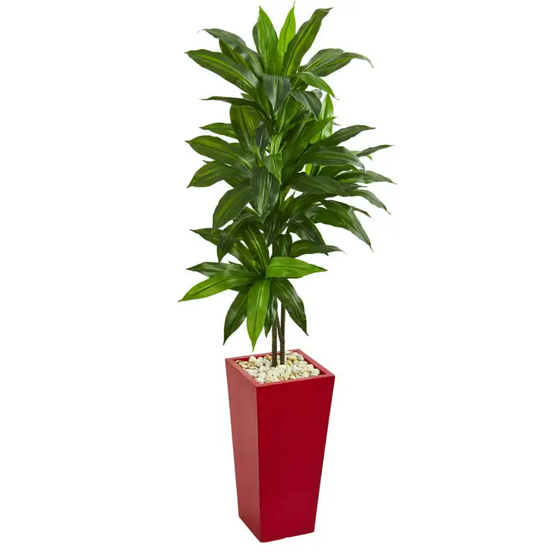 

Dracaena Artificial Plant in Red Planter (Real ), Green Hydrangea artificial flowers Peony artificial flowers White roses Anime