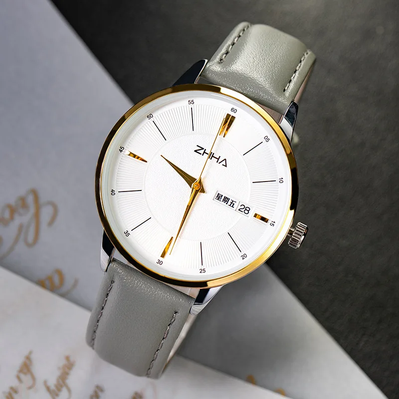 Best-selling men watch Japanese Shi Ying movement men's quartz watch waterproof couple watch boys and girls belt watch.