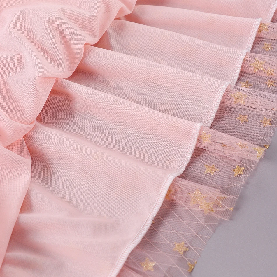 Новинка 2024 летнее платье для девочек хлопковое с мультяшным единорогом Сетчатое